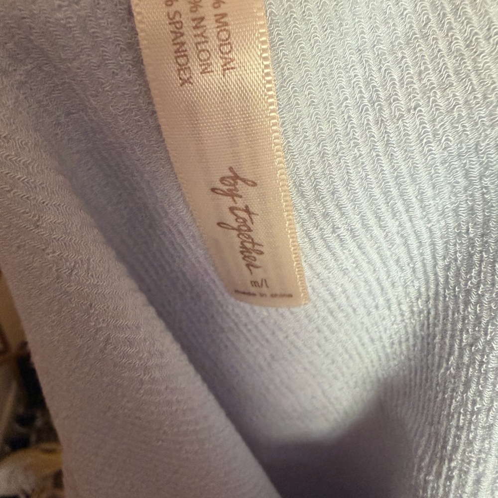 Free People One-Shoulder Ribbed Tank Top - Light Blue - Picture 2 of 2